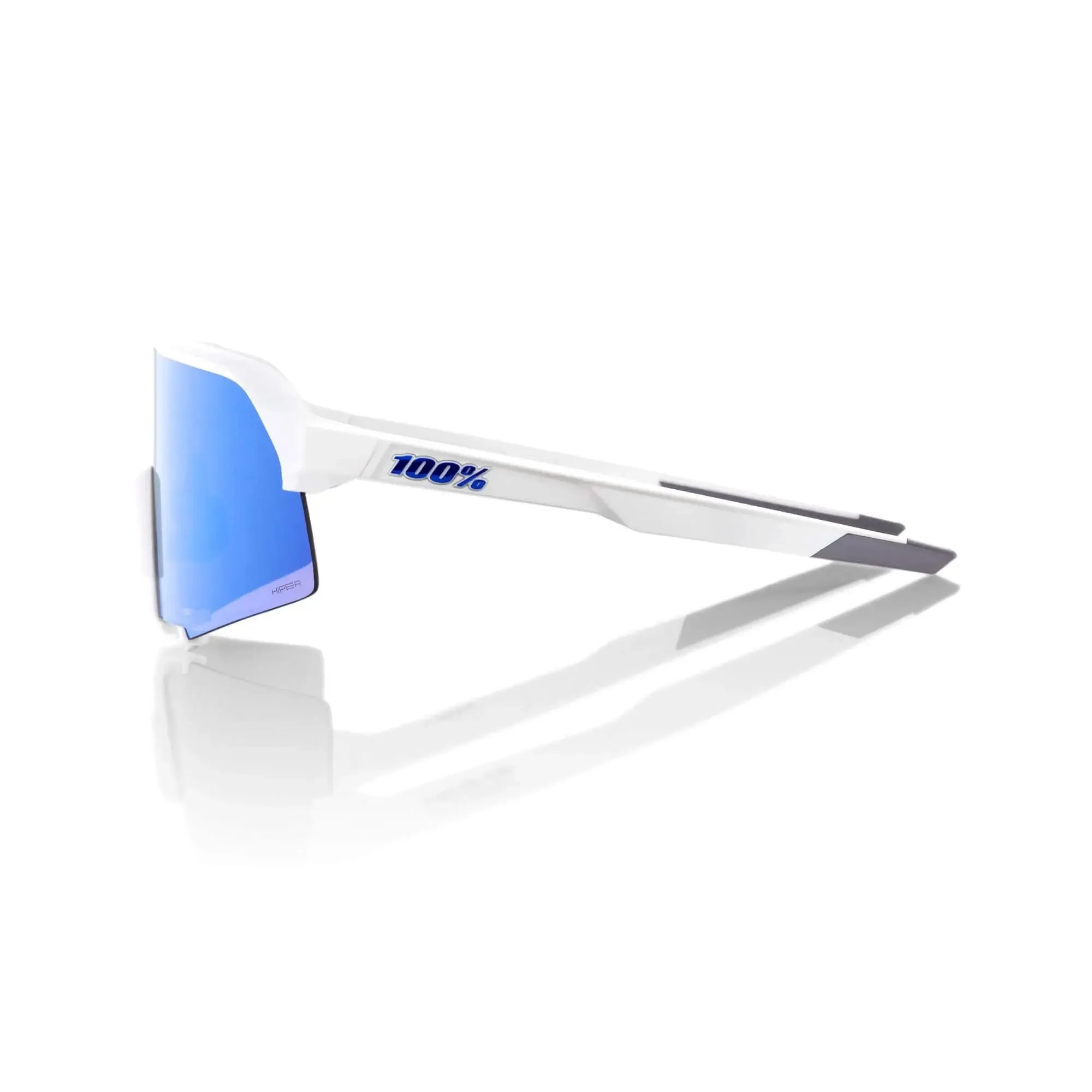 100% S3 Glasses Matt White / HiPER Blue Multilayer Mirror Lens