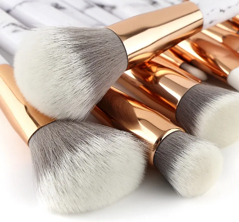 11 sets of Marble Makeup Brush with Makeup