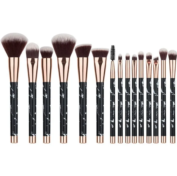 11 sets of Marble Makeup Brush with Makeup