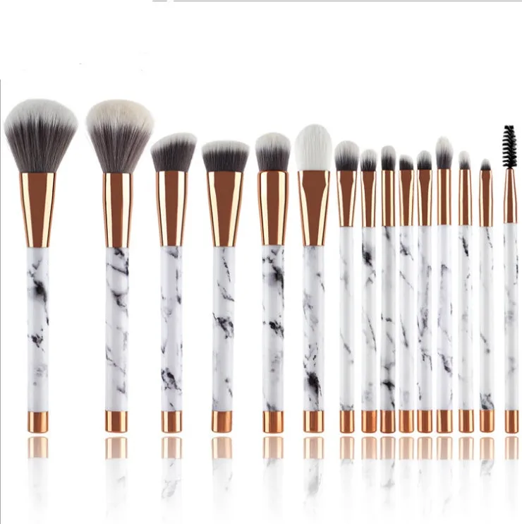11 sets of Marble Makeup Brush with Makeup