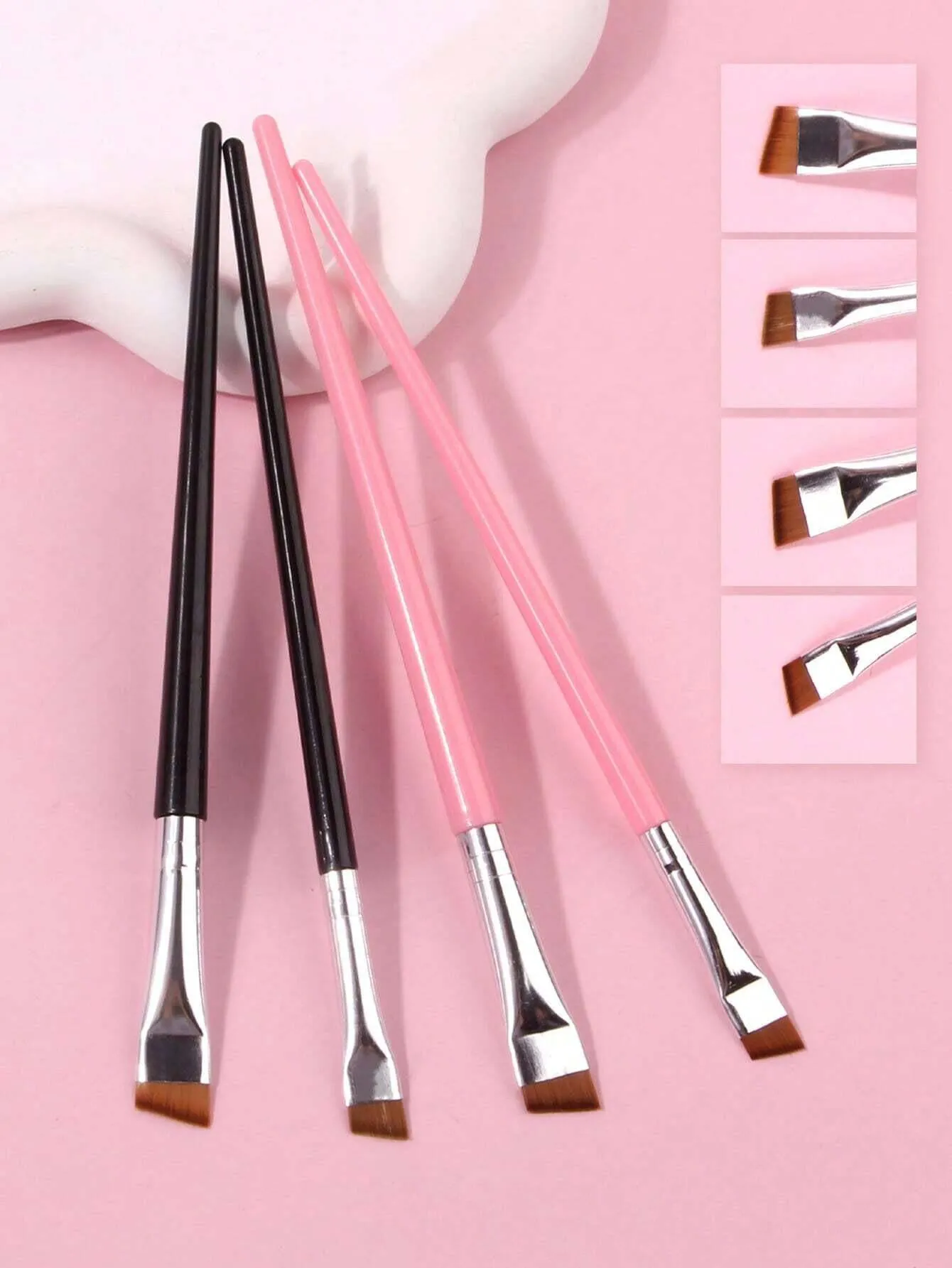 4pcs Upgraded Fine Eyebrow Pencil Brush, Ultra-Thin Angled Brow Shaping Makeup Brushes