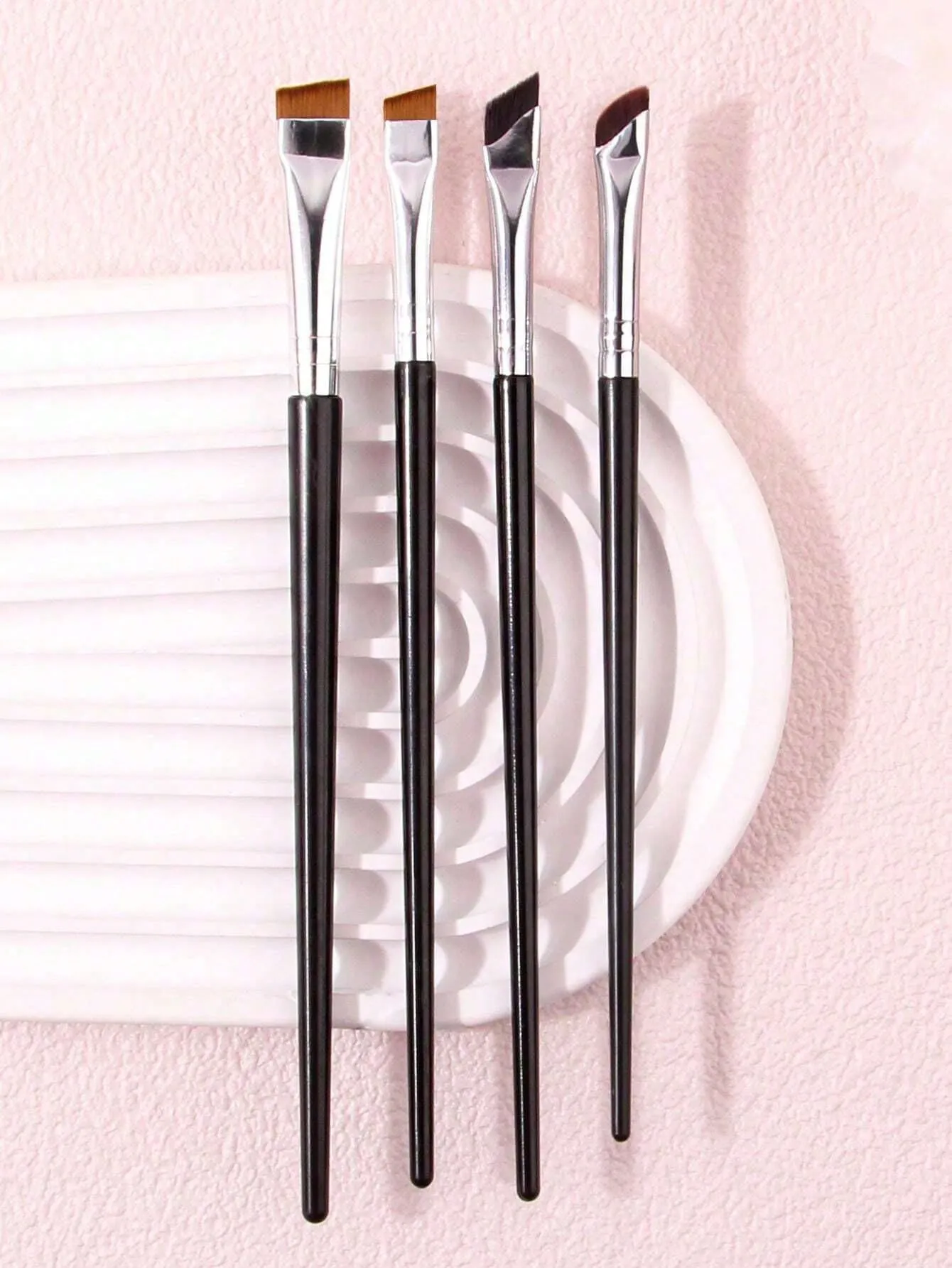 4pcs Upgraded Fine Eyebrow Pencil Brush, Ultra-Thin Angled Brow Shaping Makeup Brushes