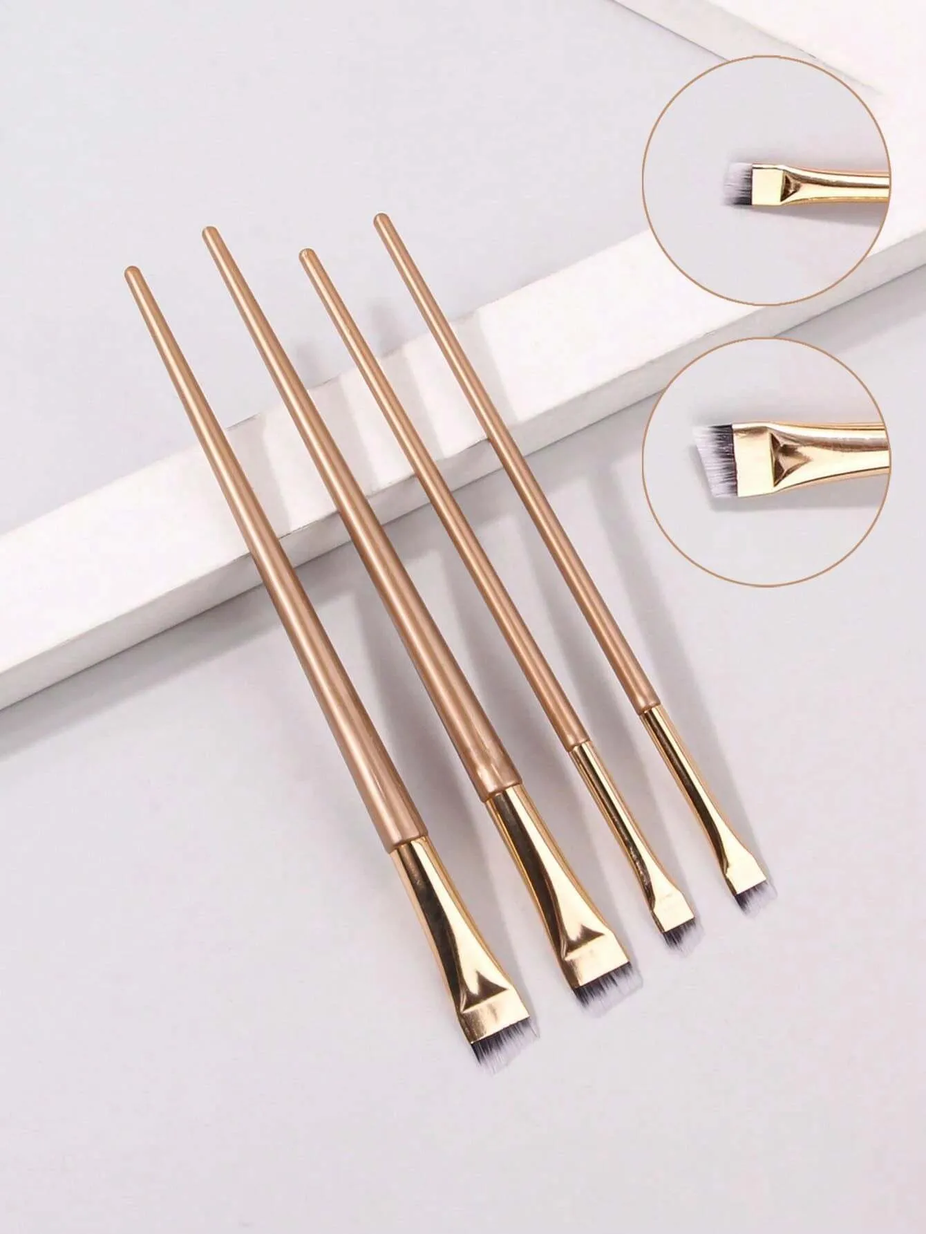 4pcs Upgraded Fine Eyebrow Pencil Brush, Ultra-Thin Angled Brow Shaping Makeup Brushes