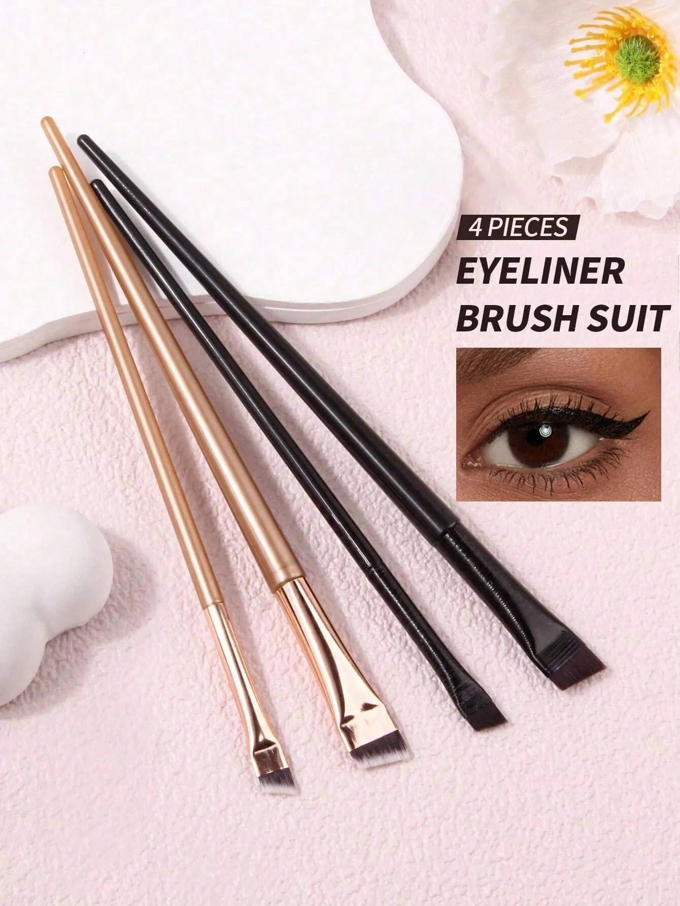 4pcs Upgraded Fine Eyebrow Pencil Brush, Ultra-Thin Angled Brow Shaping Makeup Brushes