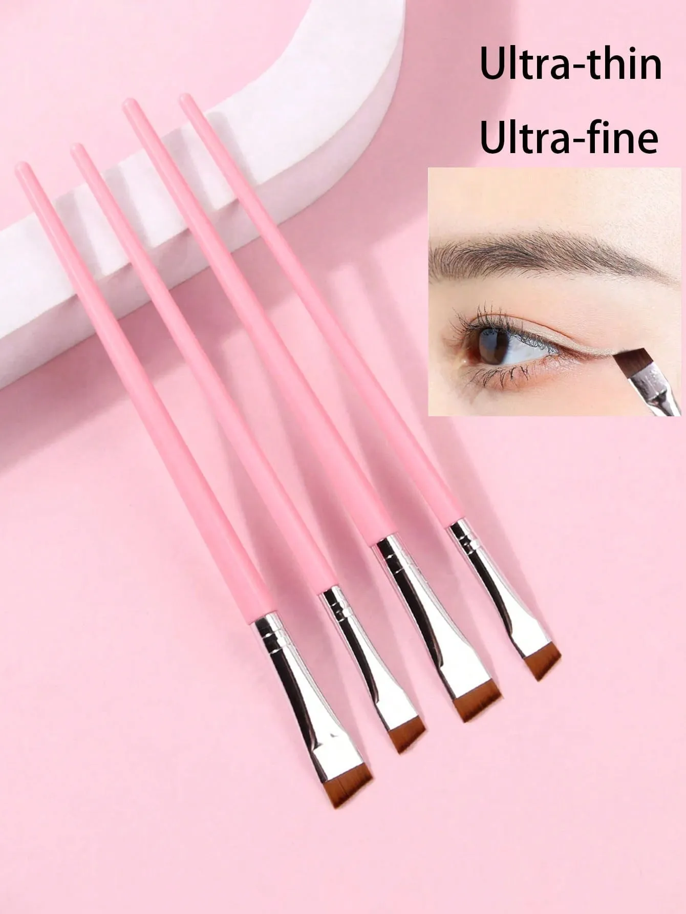 4pcs Upgraded Fine Eyebrow Pencil Brush, Ultra-Thin Angled Brow Shaping Makeup Brushes