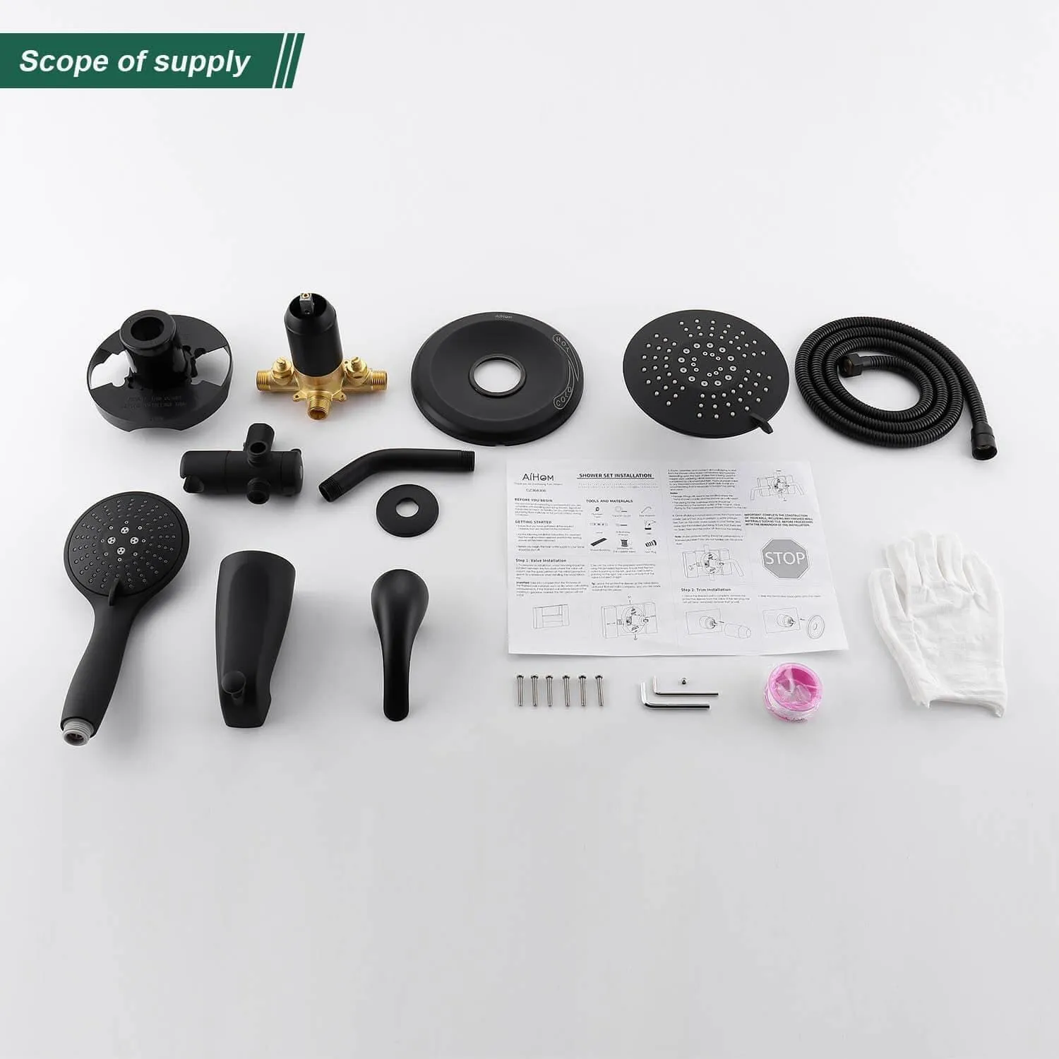 AIHOM Dual Shower Head Faucet Shower Trim Kit(Valve Included)