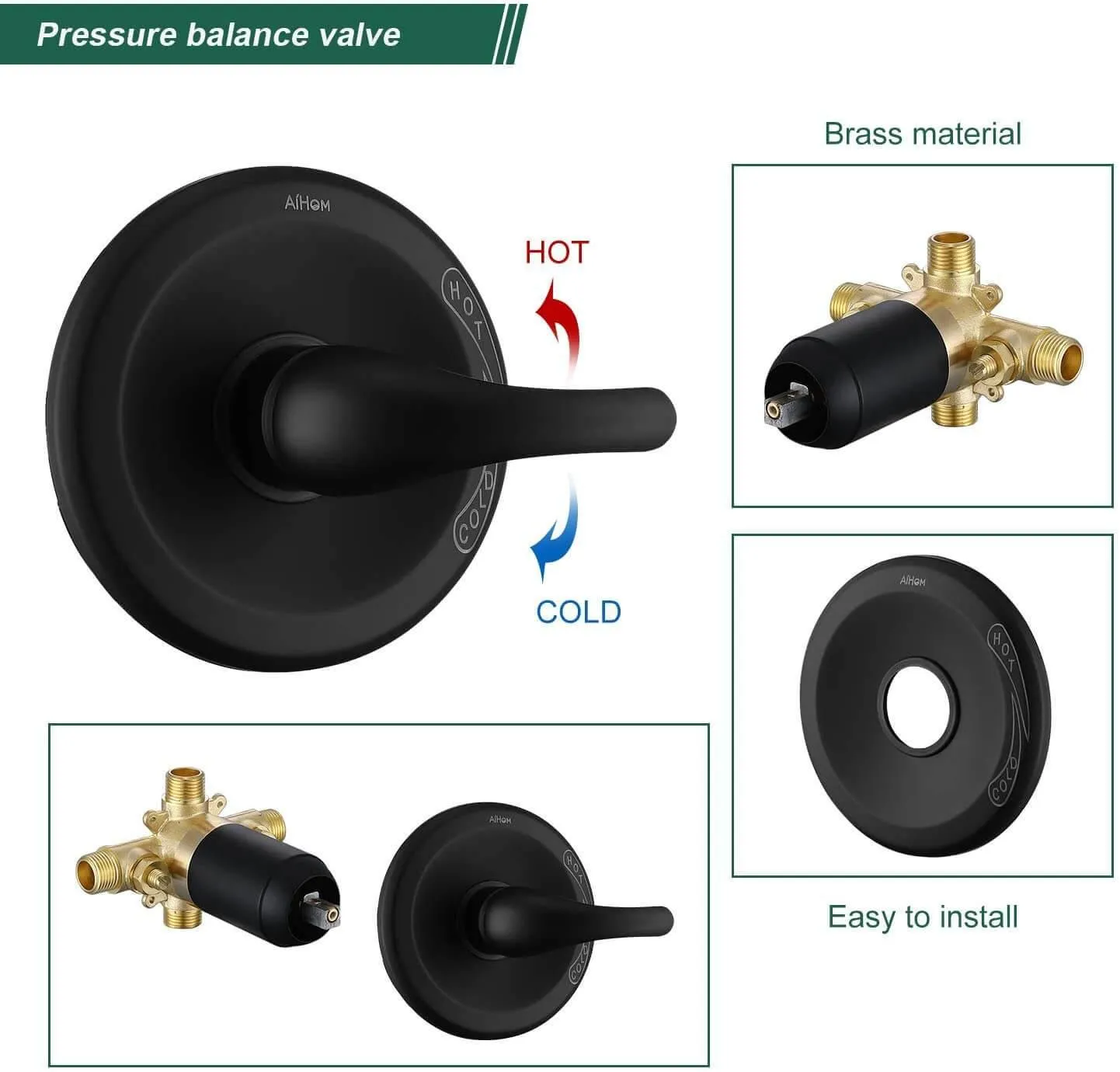 AIHOM Dual Shower Head Faucet Shower Trim Kit(Valve Included)