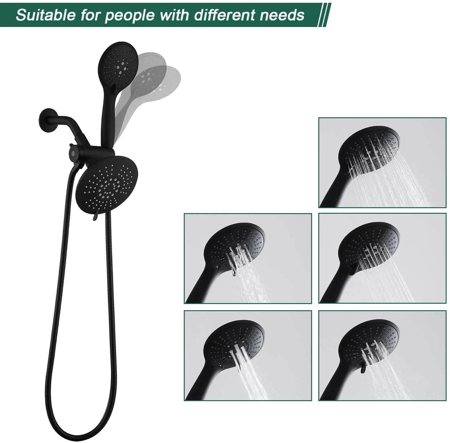 AIHOM Dual Shower Head Faucet Shower Trim Kit(Valve Included)