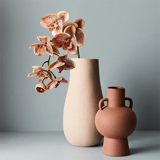 Artificial Silk Orchid Phalaenopsis Flower Spray - Toffee