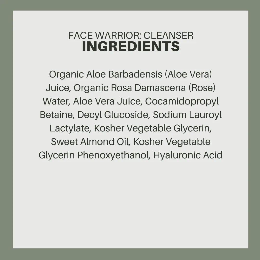 Face Warrior: Rose & Hyaluronic Acid Cleanser