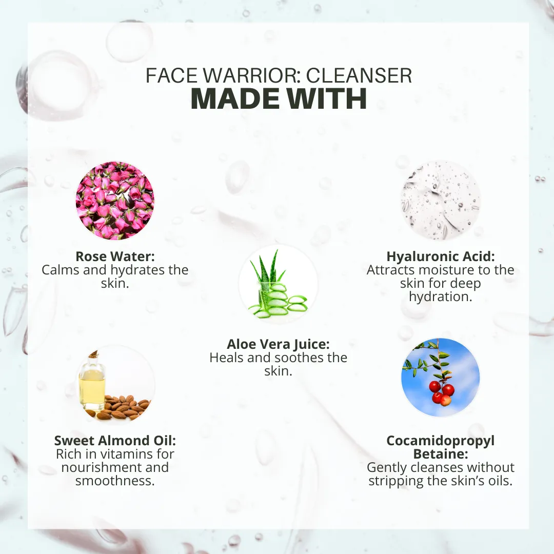 Face Warrior: Rose & Hyaluronic Acid Cleanser