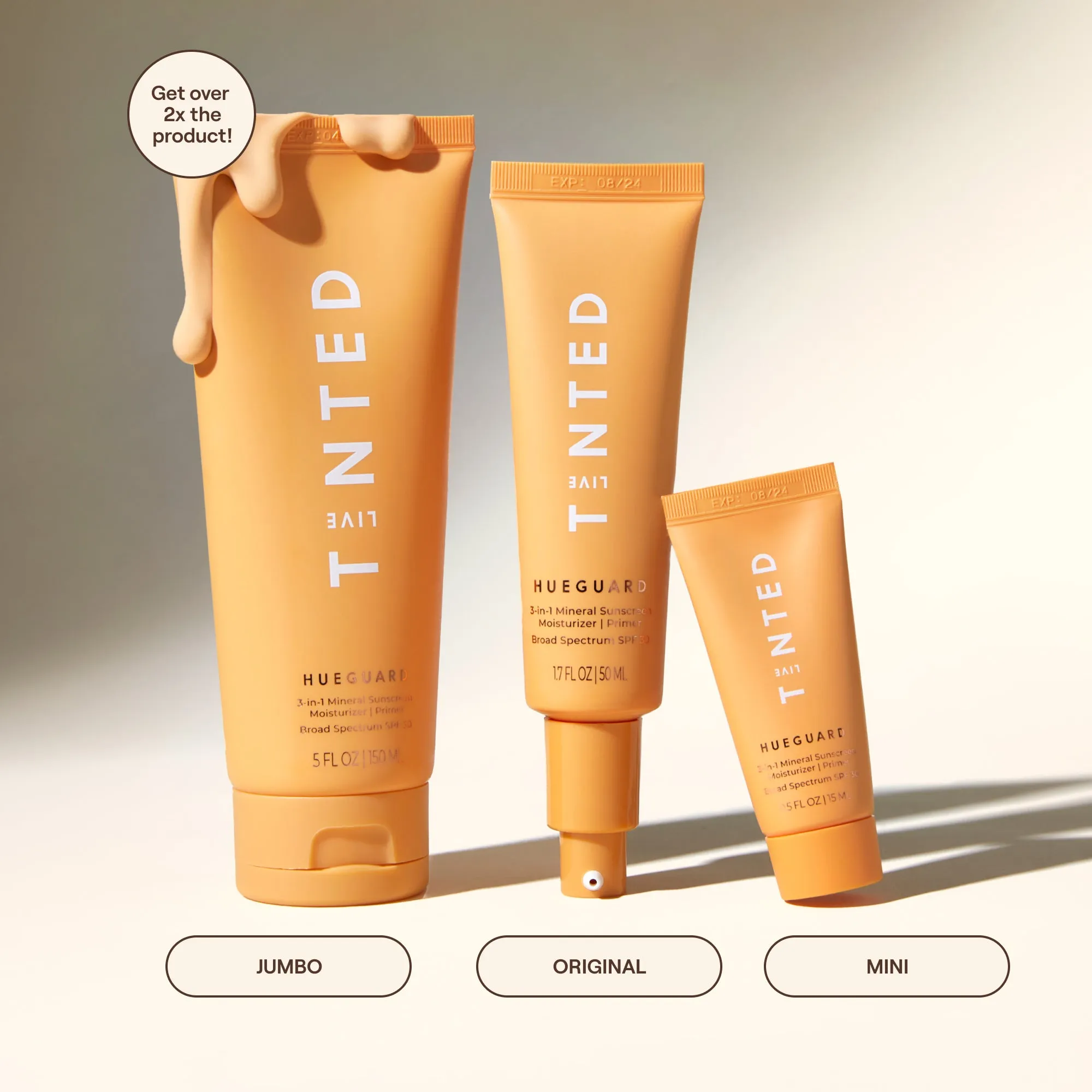 Hueguard® 3-in-1 Mineral Sunscreen, Moisturizer, Primer SPF 30