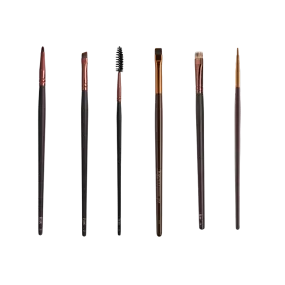 ÉLAN - Premium Professional Brow Brush Set (6 brushes, made from solid African Blackwood)