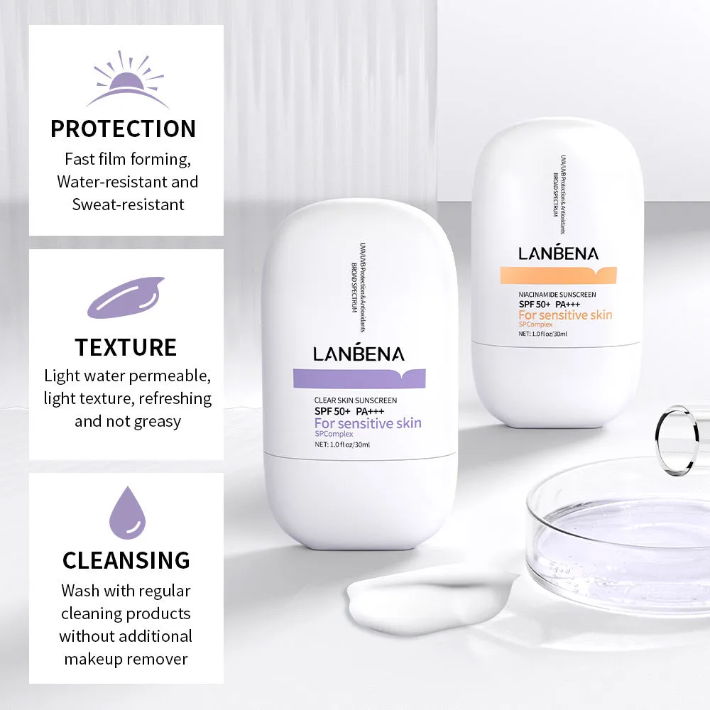 Lanbena Clear Skin Sunscreen SPF50  PA    for sentive skin (30ml)