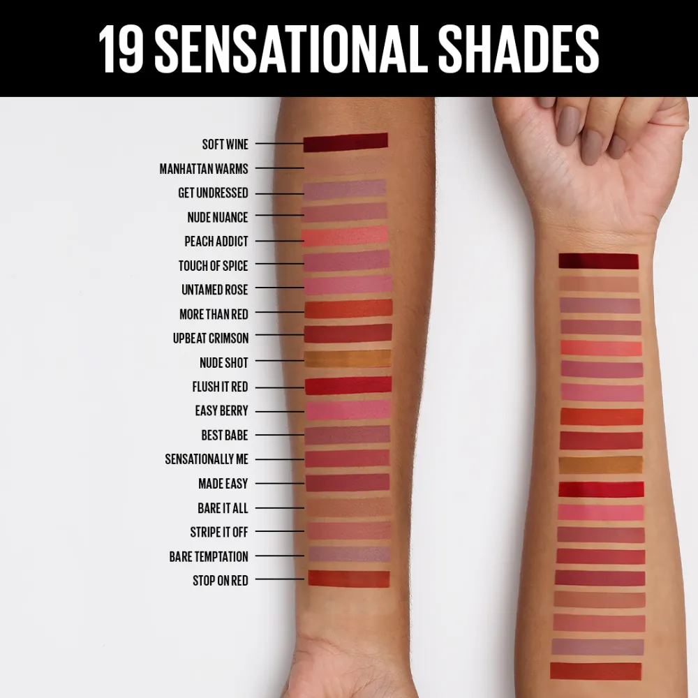 Maybelline New York Sensational Liquid Matte Lipstick, 12 More than Red, 7ml - Liquid Lipstick Shades Delivering Intense Matte Color Effect
