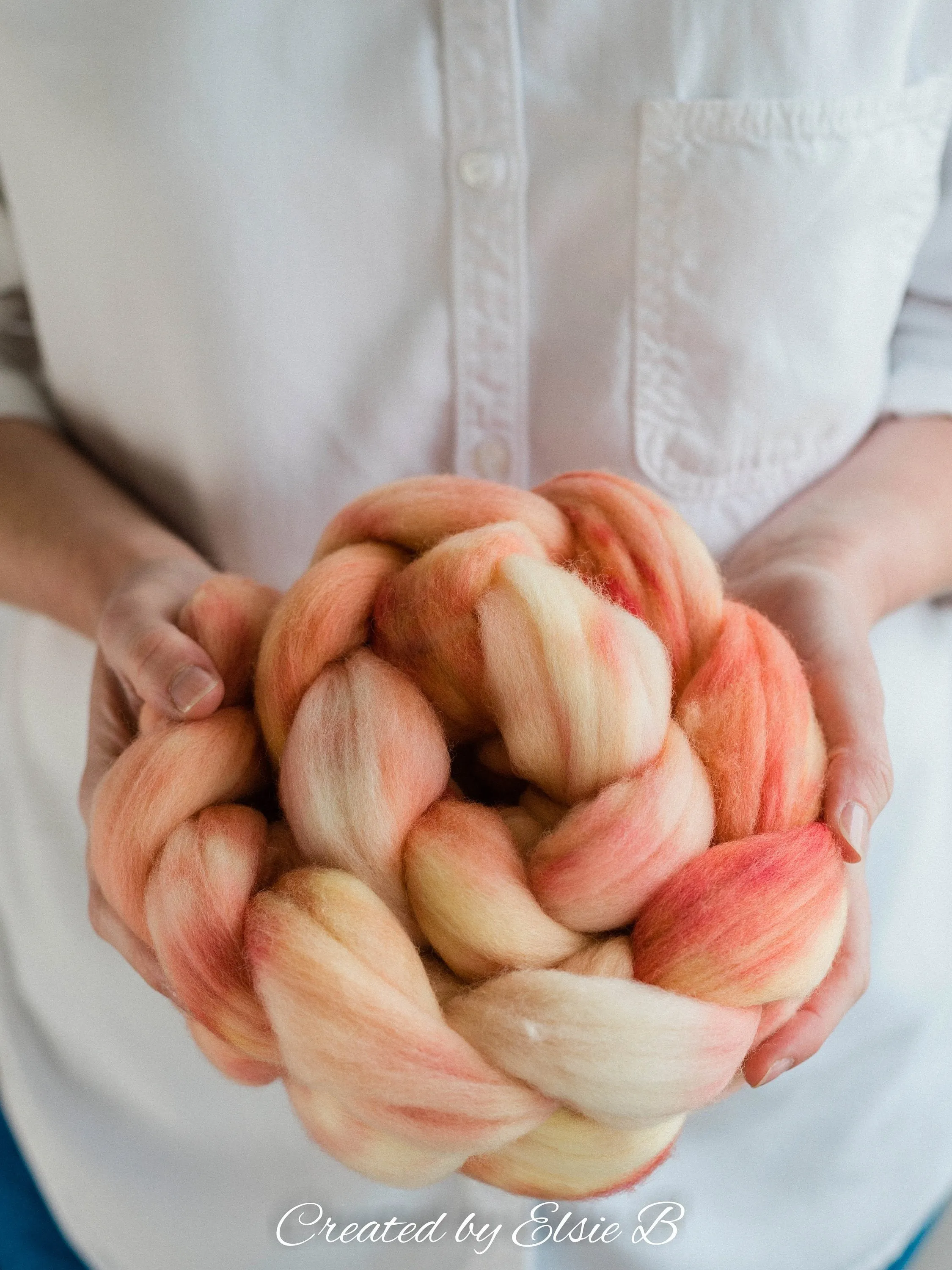 'Peach Blush' 21 micron Merino 4 oz