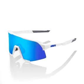 Sunglasses 100% S3 Matte White - HiPER Blue Multilayer Mirror Lens