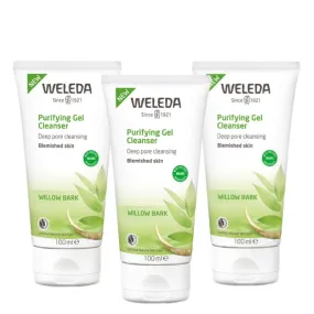 Weleda Blemished Skin Purifying Gel Cleanser 100ml (Bundle of 3)