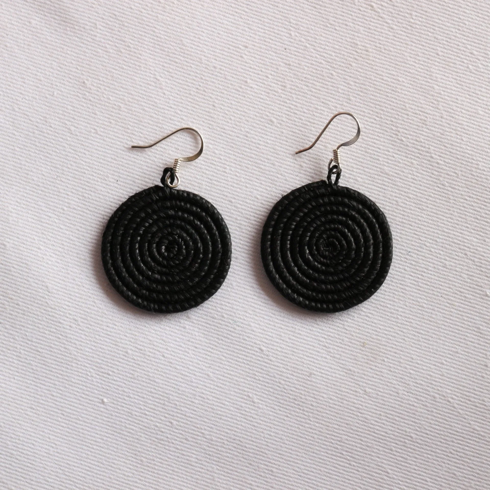 Woven Disc Earrings - Small